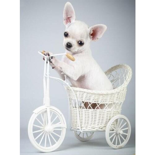 5d Diy diamond painting chihuahua dog pet Full Square Round diamond Embroidery Cross Stitch Mosaic Rhinestones Home Decor Gift