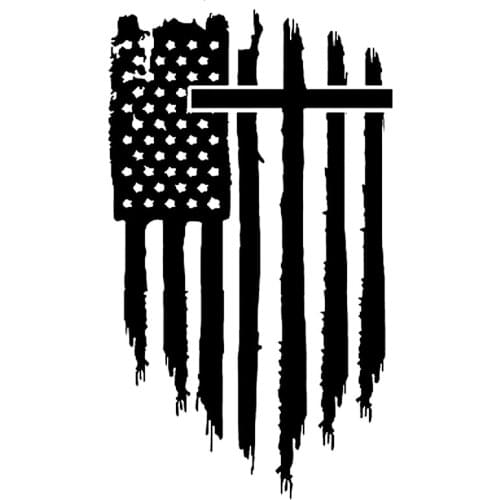 9.5cm*16.6cm American Flag Christian Cross Jesus Bible God Originality Car Sticker S6-3414