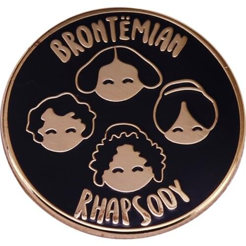 Brontemian Rhapsody Literary Brooch Pins Enamel Metal Badges Lapel Pin Brooches Jackets Jeans Fashion Jewelry Accessories