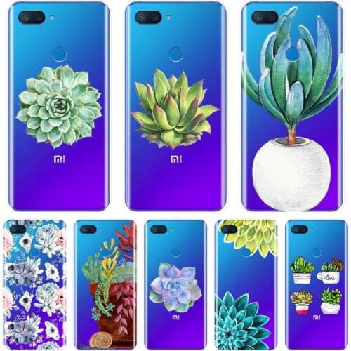 TPU Phone Case For Xiaomi Mi 5 5C 5S 5X 6 6X Plus Flower Succulent Cactus Silicone Soft Back Cover For Xiaomi Mi A1 A2 Lite 8 SE