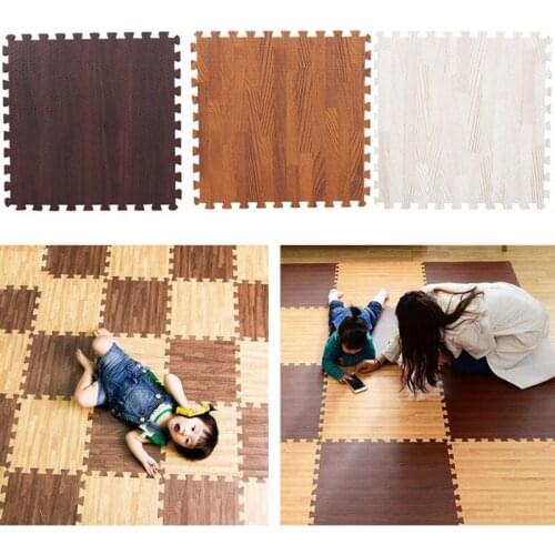 Wood Grain Baby Foam Carpet Baby Children Practice Turning Over Playing Floor Mat Home Living Room Easy to Store Foam Floor Mat