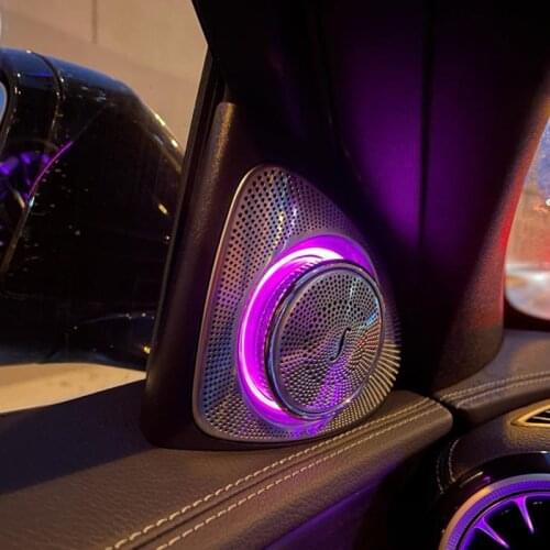 Car Interior Treble Speaker Audio 64 Colors Led Ambient Light 3D Rotary Tweeter Speaker For Mercedes Benz E Calss W213