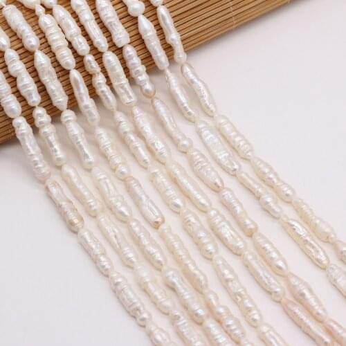 Natural Freshwater Pearl Beaded Irregular Long Worm Shape Beads for Jewelry Making DIY Necklace Bracelet Accessories 6x20-7x25mm