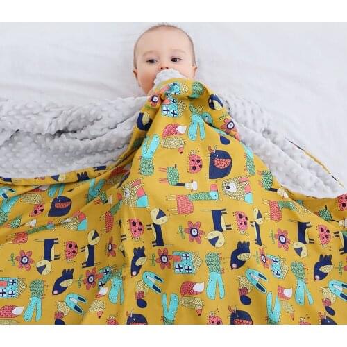 Cotton cartoon baby blankets, baby comfort peas blankets, quilt blankets, washable stroller blankets Things for newborn babies