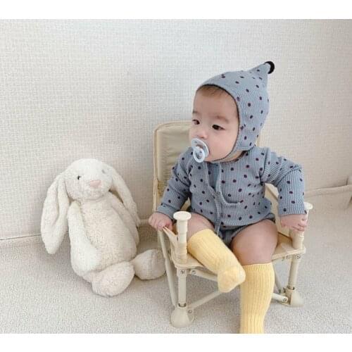 Toddler Infant Baby Boys and Girls Rompers Kids Nowborns Bodysuits Toddler Polka Dot Print Jumpsuits with Hat Baby Rompers 0-2Y