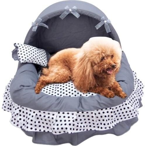 Dog Bed Lace Princess Pet Dog House Crate Cat Bed Cage Basket Puppy House Dream Nest Pet Kennel Sofa Dog Nest Soft Pet Supplies