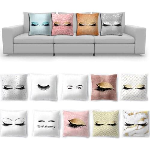 Marble Eye Lash Plush Pillowcase Throw Pillows Eyelash Cushion Cover Home Decor Wedding Christmas Geometric Sofa Car Pillowcase