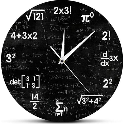 Math Wall Clock Mathematics Clock Graduation Gift Gifts For Kids Math Formulas Icons Wall Clock Classroom Decor Gift For Teacher