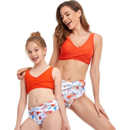 2021 New Family Matching Clothes Mother Daughter Swimwear Mom Daughter Swimsuit Mommy And Me Swimwear Clothes Family Look