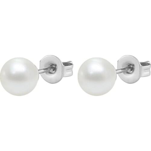 New Arrival Punk Stainless Steel Simulated Pearl Stud Earring Helix Ear Stud Femle Piercings Fashion Jewelry Christmas Gifts