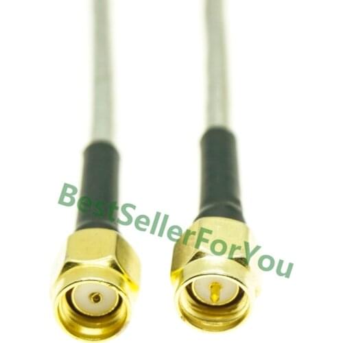 New RP SMA Male RPSMA to SMA Male.141" RG402 Semi-rigid Coaxial Cable Pigtail