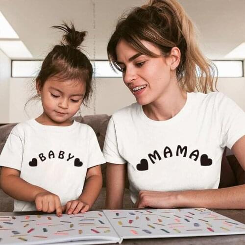 Mommy and Me Clothes Baby Boy Clothes Summer Kids Mama T-shirts Mother and Daughter Clothes Love Mama Baby Family Look Tshirts