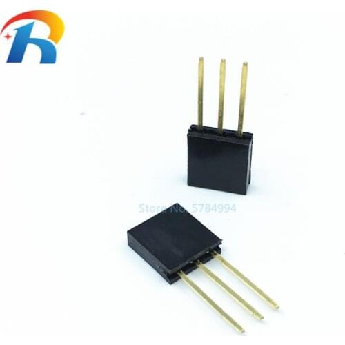 2.54mm-3P Single Row Female header Long pins 11mm Breakaway PCB Board Pin Header socket Connector 1*3Pin For Arduino