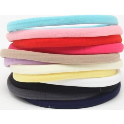 10pcs soft spandex nylon headband for skinny very stretchy Non-Marking headwear nylon elastic head band