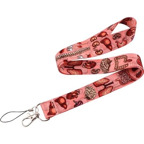 CB910 Human Organs Lanyard for Key Camera Whistle Cool ID Badge Holder Cell Phone Neck Strap Hanging Rope Doctor Nurse Gift