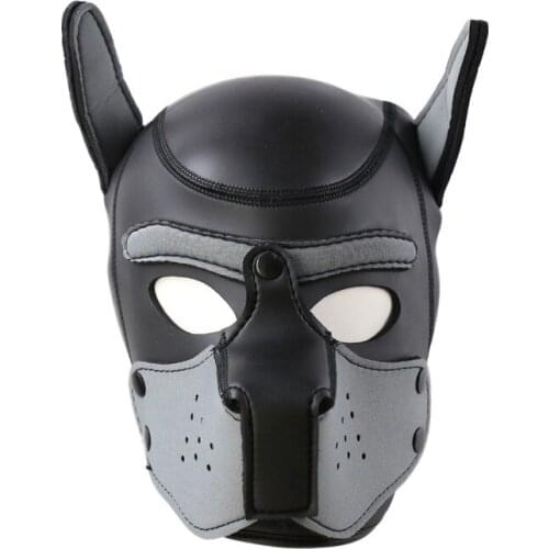 Sexy Dog BDSM Bondage Puppy Play Hoods Slave Rubber Pup Mask Fetish Adult Games Couples SM Flirting Games Toys For Erotic Hoods