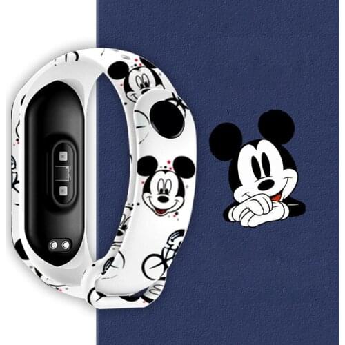 Disney Mickey Soft Strap for Xiaomi Mi Band 5 4 3 NFC Silicone Wristband Bracelet Replacement for Xiaomi Band 4 Wrist TPU Strap