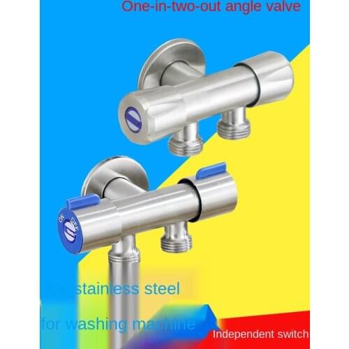 Three Way Angle Valve 1 In 2 Out 304 Stainless Steel Valve One In Two with Double Switch Double Outlet Toilet Water Distributor