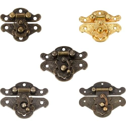 Uxcell 2/4/5/10pcs Wood Case Latches Chest Box Rectangle Clasp Closure Hasp Bronze/Gold Tone Antique Style Durable
