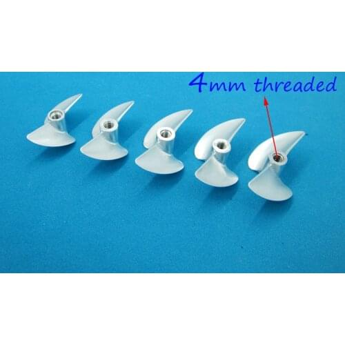 RC Boat M4 Threaded CNC Aluminum Alloy Screw 30/32/33/34/35/36/37/38/39/40/41/42/43/44/45mm 2-Blades Surface Propeller