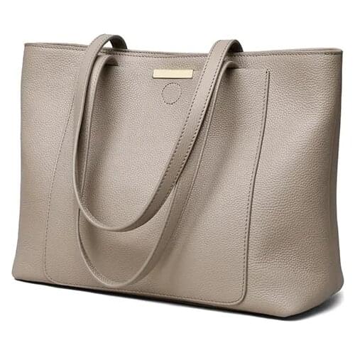 Large capacity real leather ladys one shoulder shopping bag