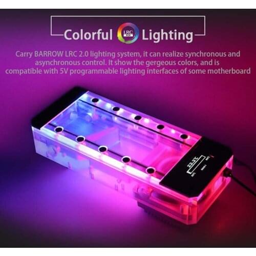 Barrowch PC water cooler DDC Pump 150mm/200mm Reservoir Integrated,Digital Display speed control PWM 17W/18W FBD5BX FBDCBX