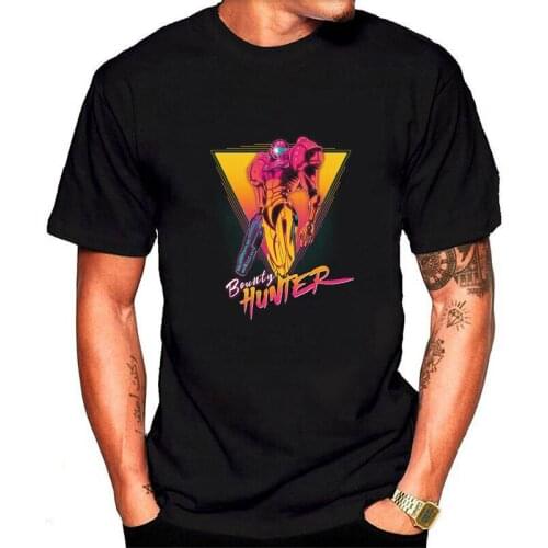 Japanese Game Metroid T Shirt Hip Hop Print T-Shirt Short Sleeve Basic Tee Rap Punk Shirt Beach Funny Streetwear Tee Shirts