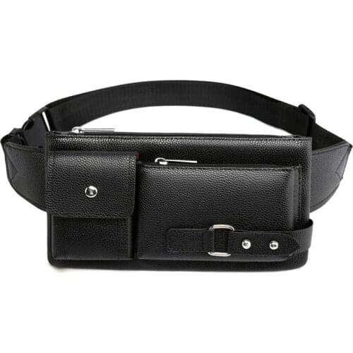 Mens Waist Packs Fanny Bum Bags For Phone Multipurpose Man PU Leather Travel Belt Bag Chest Bag Fashion Crossbody Shoulder Bag