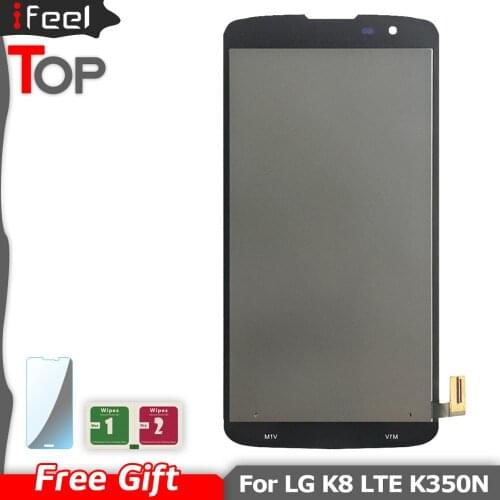 LCD For LG K8 LTE K350N K350E K350DS LCD Display Touch Screen Digitizer with Bezel Frame Full Assembly Black / White