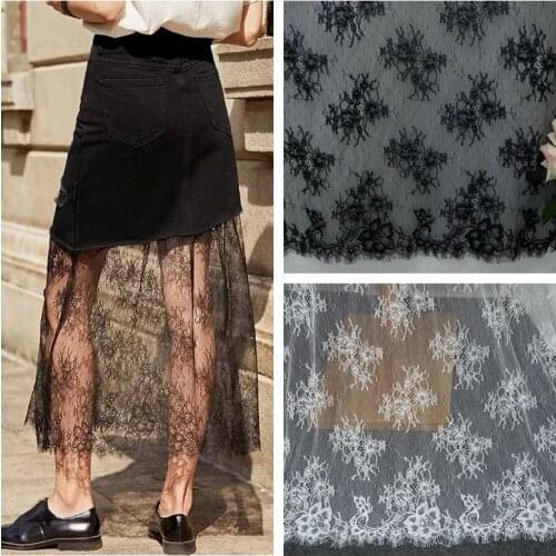 1.5 meters wide, 3 meters price, export soft mesh eyelash lace fabric, embroidery clothing and wedding accessories