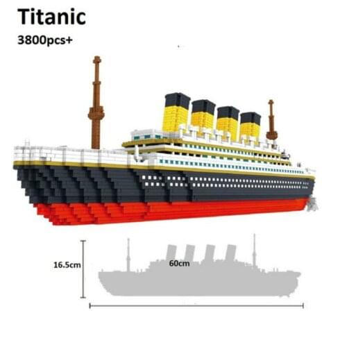 3800pcs+Titanic Block Micro Building Blocks Cruise Ship Titanic Model DIY Mini Bricks Assembling Toys for Children Gifts