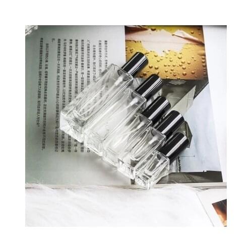 5ml 10ml 20ml 30ml 50ml Transparent Glass Spray Bottle Sample Glass Vials Portable Mini Perfume Atomizer Gold Silver black Cap