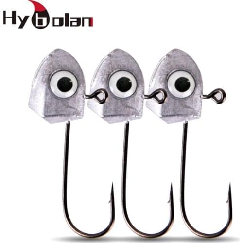5pcs Jig Head Fishing Hooks Lure Barbed Hook Lead Hook 1.5-3g Fishing Tackle Crankbaits Tackle fishing accessories Luminous eyes