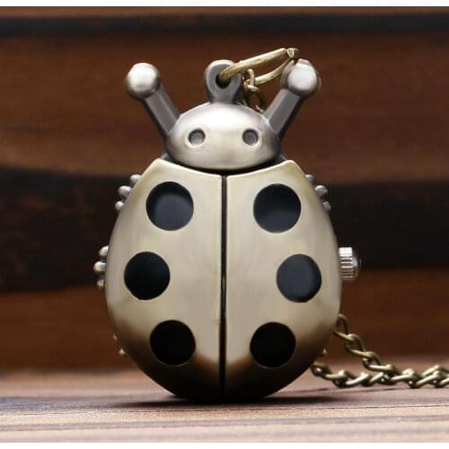Cute Beatles Ladybug Design pocket watch women fashion quartz-watch child girl gift P620
