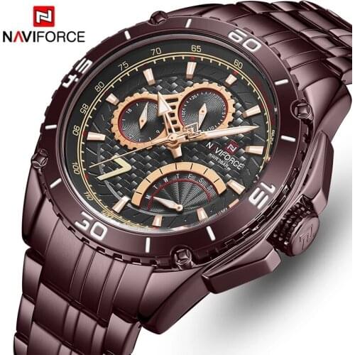 NAVIFORCE Men’s Watch Top Brand Luxury Men Sport Waterproof Quartz Watches Men Stainless Steel Military Clock Relogio Masculino