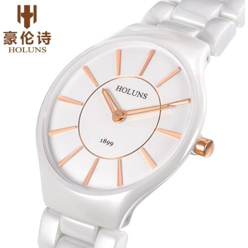 High-end white ceramic waterproof easy to read business sports female watch dress women wrist lady couple gift casual watches