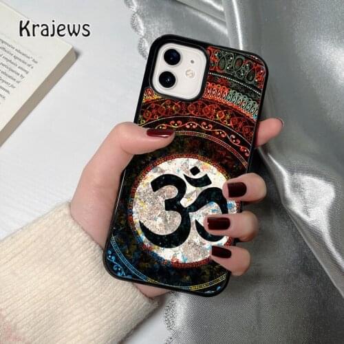 Krajews Aum Om Namaste Symbol Zen Yoga coque Phone Case for iPhone 12 mini 5 6S 7 8 PLUS X XS XR 11 PRO MAX SE 2020 Cover Shell