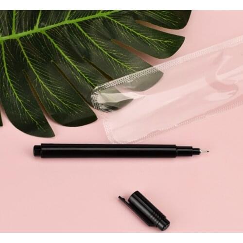 Black Nail Art Graffiti Pen Waterproof Fast Drying Painting DIY Flower Pattern Abstract Thin Lines Drawing Manicure Tool