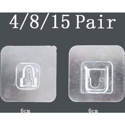 Double-sided Adhesive Wall Hooks Waterproof Oilproof Self Adhesive Hooks Kitchen Reusable Seamless Hanging Storage Holder