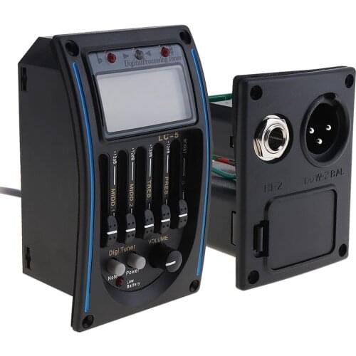 Guitar Pickup LC5 Band Acoustic Electric Guitar Preamplifier EQ Equalizer Pickup Tuner for Acoustic Guitar Guitar Parts