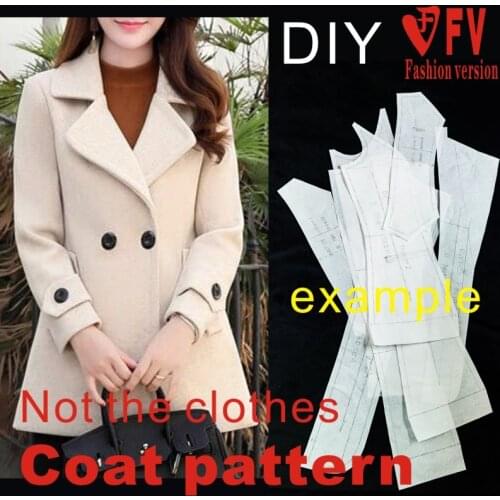 Pattern Making Lapel Coat Pattern Ladies Outerwear Design Drawing 1: 1 Garment Sewing Drawing BFY-304
