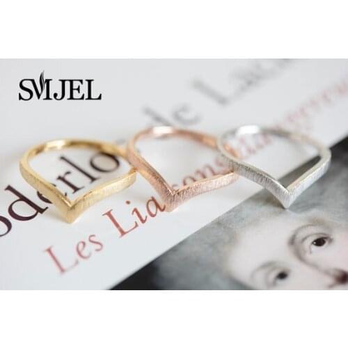 SMJEL 10 PCS/lot Wholesale New Fashion Wire Chevron Knuckle Rings for Women V Shape Midi Ring Jewelry Gifts R013