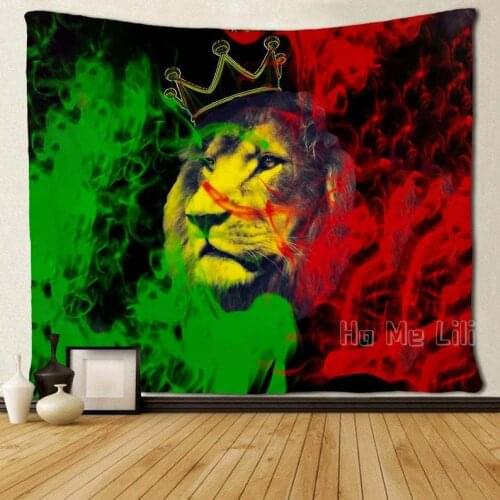 Lion King Tapestry Reggae Rasta Flag Wall Hanging Art Decor