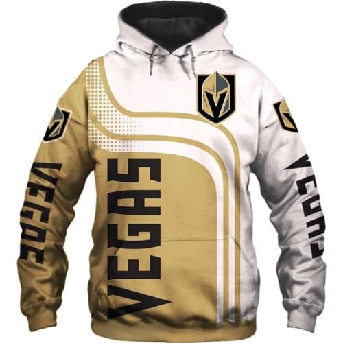 Vegas mens Fashion 3D Hoodie Stitching Design Metal Helmet Printing Golden Knights Cool Outdoor Sweatshirt