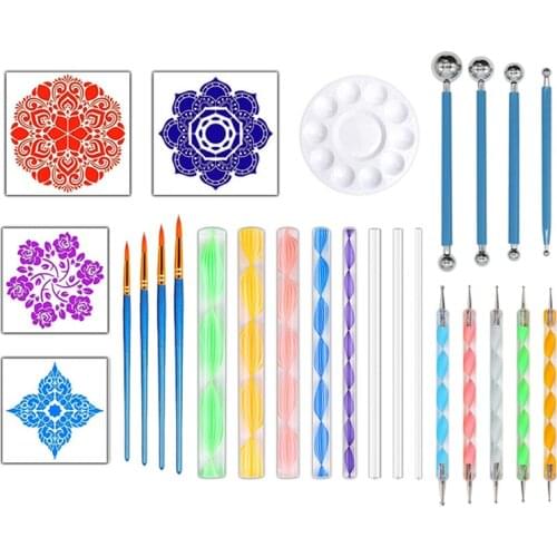26PCS Mandala Dotting Tools Set for Painting Rock Stone Pen Multifunction DIY Embossing Dot Kit Tool Set Handwork Decoration