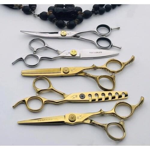 6.0 Top Professional Hair Scissors Set Cutting Barber Salon Haircut Thinning Shear Hairdressing Hair Tools Hair Cutting Scissors