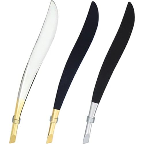 1Pc Eyebrow Tweezers Stainless Steel Professional Slant-Tip Tweezers Precision Eyebrow Hair Plucker Beauty Makeup Tool