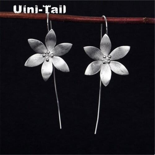 Uini-Tail new 925 sterling silver original handmade temperament lotus earrings Chinese style fashion trend jewelry GN586