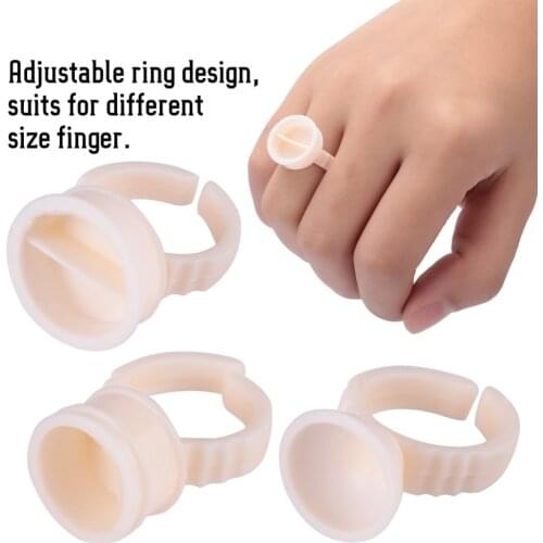 3 Types 100pcs Silicone Semi-permanent Tattoo Ink Ring Cup for Pigment Holder Plastic Tattoo Accessory Ink Cups Temporary Tattoo