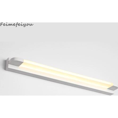 Modern Long Bathroom Vanity Light Bar Over Mirror, LED Wall Sconce Fixtures Indoor Stainless Steel Daylight Bath Makeup Lighting